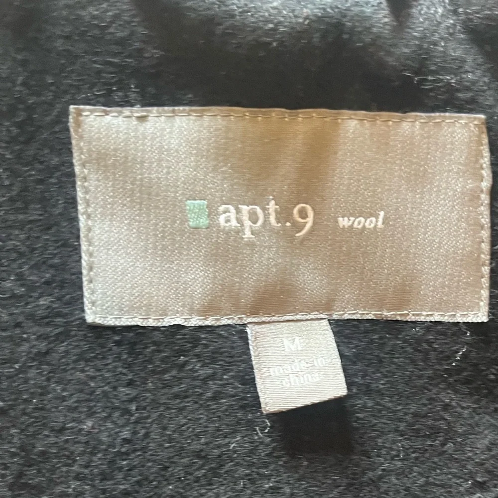 Apt 9 Peacoat Womans Medium - Wool Black - Shawl Collars Thick Warm Cozy - Picture 2 of 8